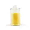 Private label Decorative Paraffin Custom Fragrance White Citronella Glass Pillar Flameless Luxury Scented Candle With Good Price