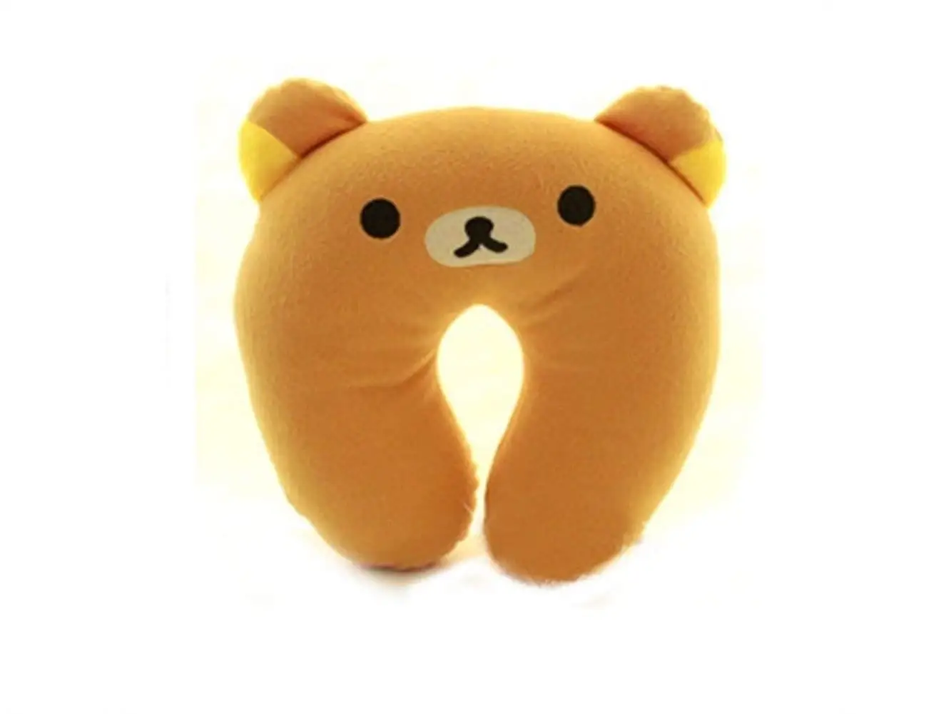 Yuchoi Perfectly Shaped Cartoon Animal U-shaped Neck Pillow Travel Car Airplane Seat Neck Rest for Home Office(Bear)