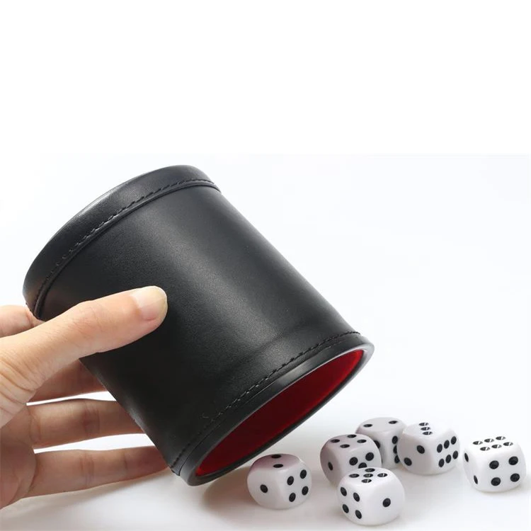 Felt Lined Pu Leather Dice Stacking Cup Set With 6 Dot Dices Buy