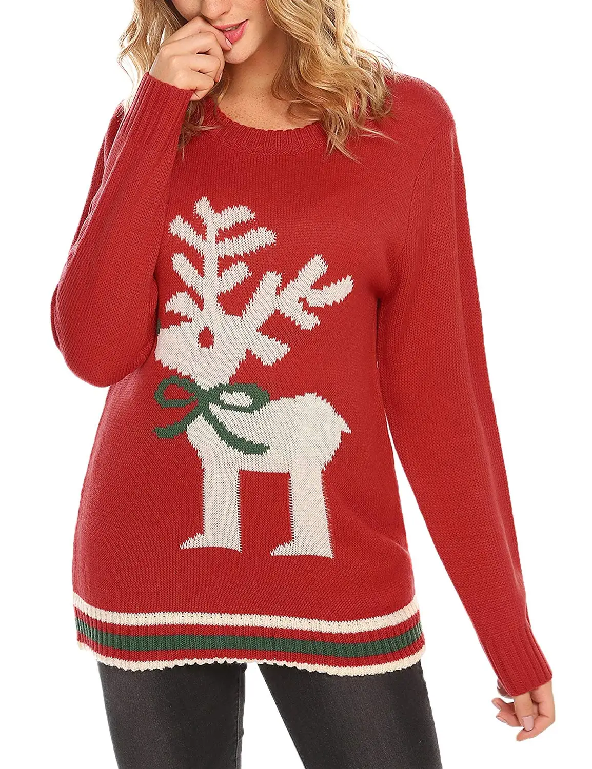 women reindeer sweater