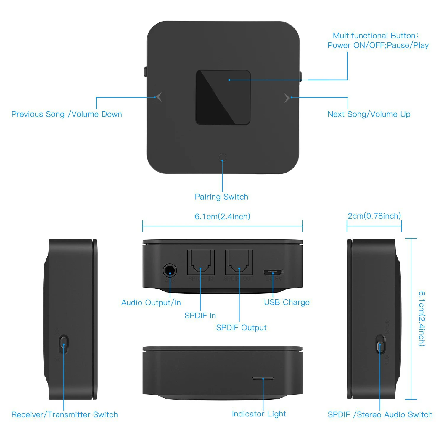 2019 New Bluetooth Version 5.0 Aptx Low Latency High Definition