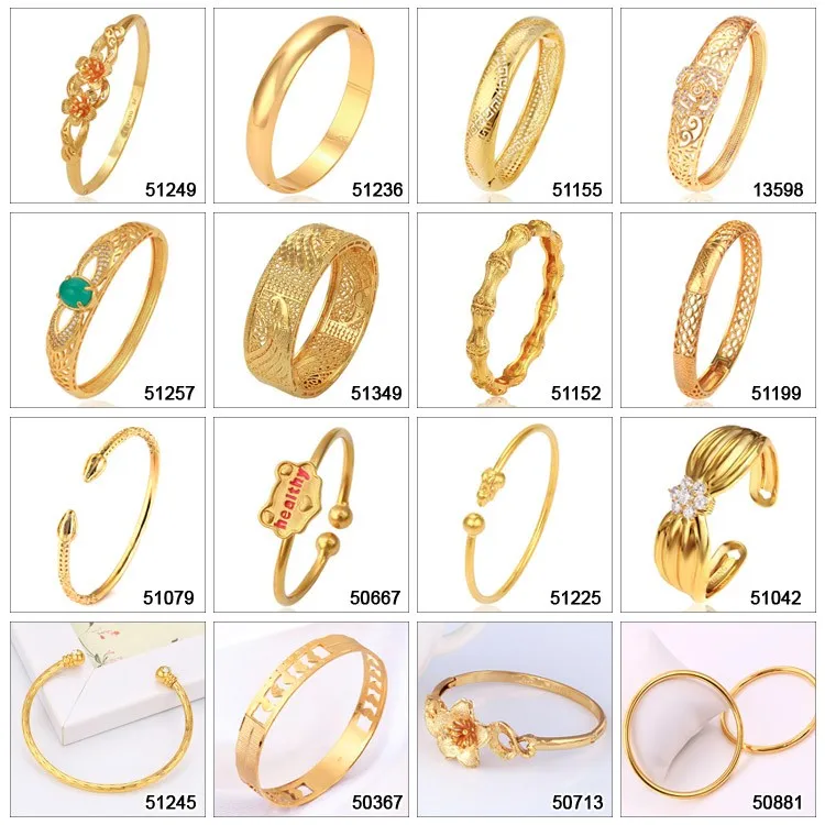 51679 Luxury bangle jewelry high quality gold plated wholesale 2pcs/set multi layer new design bangles jewelry
