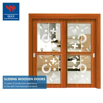 Interior Solid Mahogany Wooden Glass Sliding Double Doors For Kitchen Entrance Buy Sliding Door For Kitchen Entrance Interior Wooden Glass Sliding