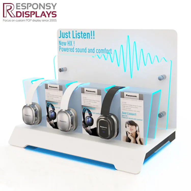Acrylic Earphone Headphone Display Stand Holder With Led Light Buy