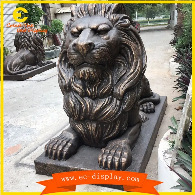 Fiberglass Gold Lion Head Sculpture/life Sizebronze Lion Statues For