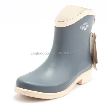 Mature Rubber Boots Women Silicone Low 