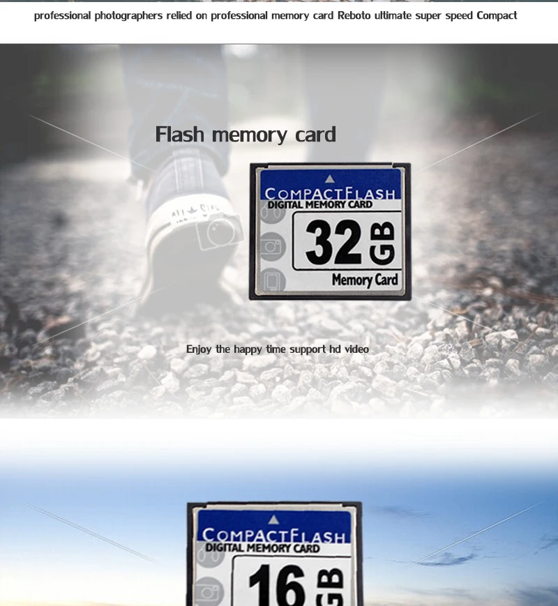 High Quality Factory Wholesale Compact Flash Memory Card for Digital Camera Full Capacity 16GB CF Card
