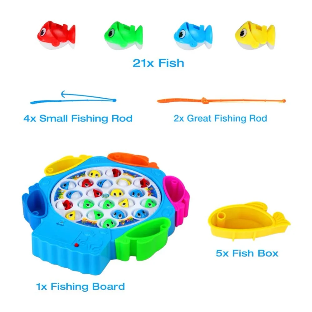 Fish Game Toy Fishing Musical Toys Kids Fishing Rod Set Board Games