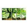 NAN Wind New Modern Printed Green Tree Forest 5 Panels Oil Painting