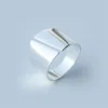 Korean version Genuine 925 open ring jewelry shiny plain sterling silver ring minimalist