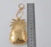 Gold PU leather Pineapple keychain