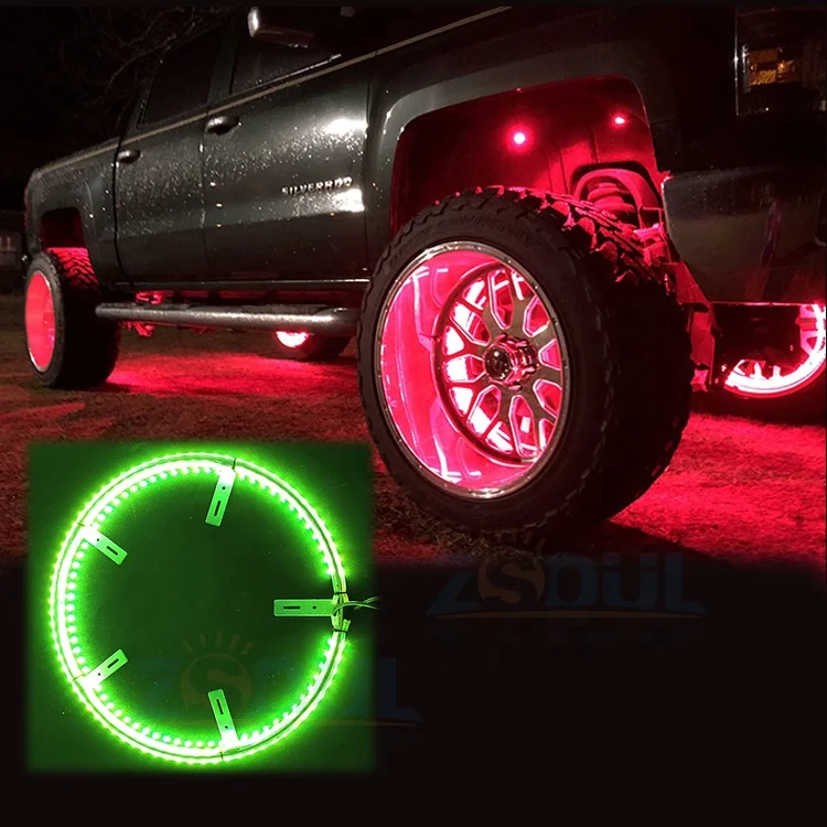 15.5" Illuminated Led Wheel Rings 4pcs One Kit Rim Light Kit Rgb