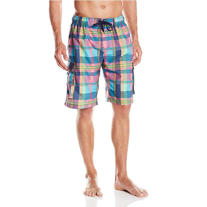 checkered swim trunks