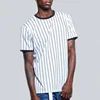 Clothing manufacturers overseas pale grey rounded neckline t-shirt vertical striped men t-shirt