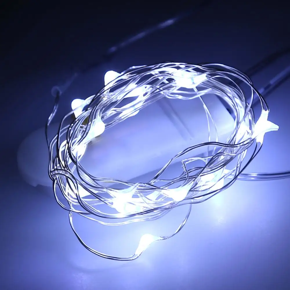 Micro Led Fairy Lights CR2032 Button Battery Operated 2M 20 LEDS Copper LED String Light for Xmas Wedding Decoration