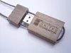 Wooden usb flash drive with string , wooden pen drive with rope, lanyard wood pen drive