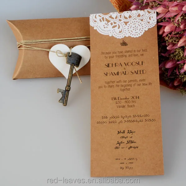 Nuevo Estilo De La Tarjeta De Papel Kraft Hecho A Mano Invitaciones Decoración Invitaciones De 8575