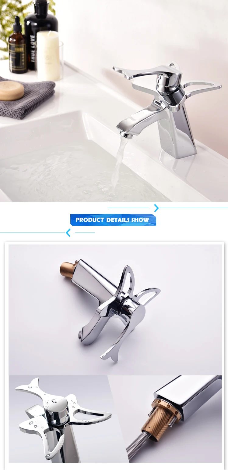 Free shipping butterfly brass bathroom faucet design from WIDE