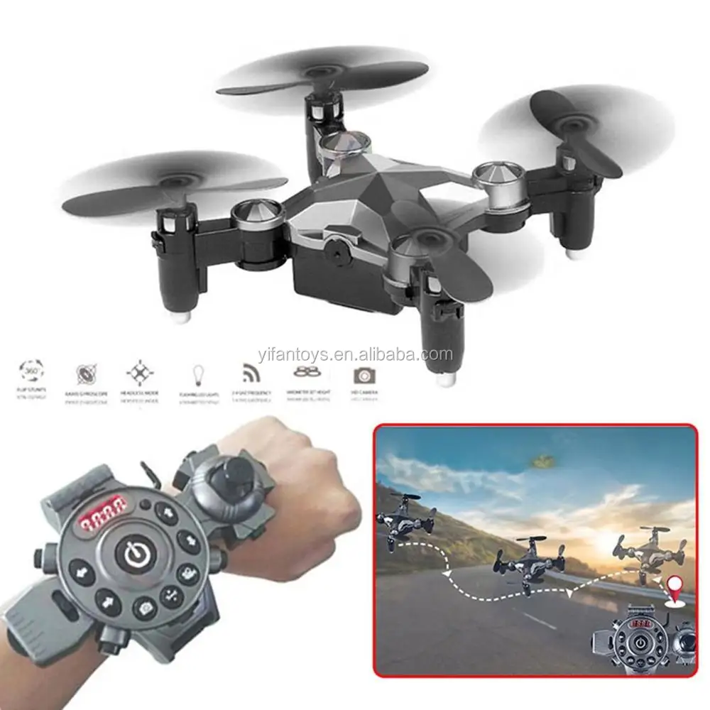 portable remote control watch style mini fold drone