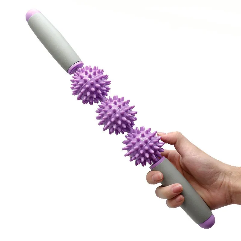 Yoga Massage Spikey Ball Stick Hedgehog Ball Massage Roller Stick For