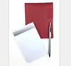Custom high quality multipurpose leather cover shorthand notes with card slots