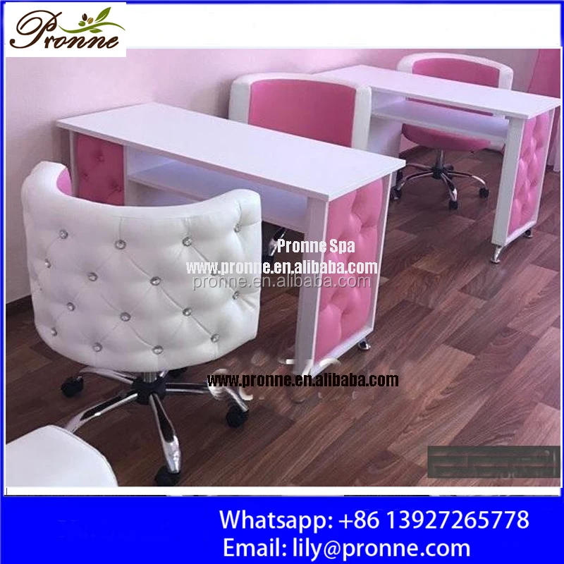 Nail Salon Equipment Modern Nail Table Rolling Client Manicure Chair