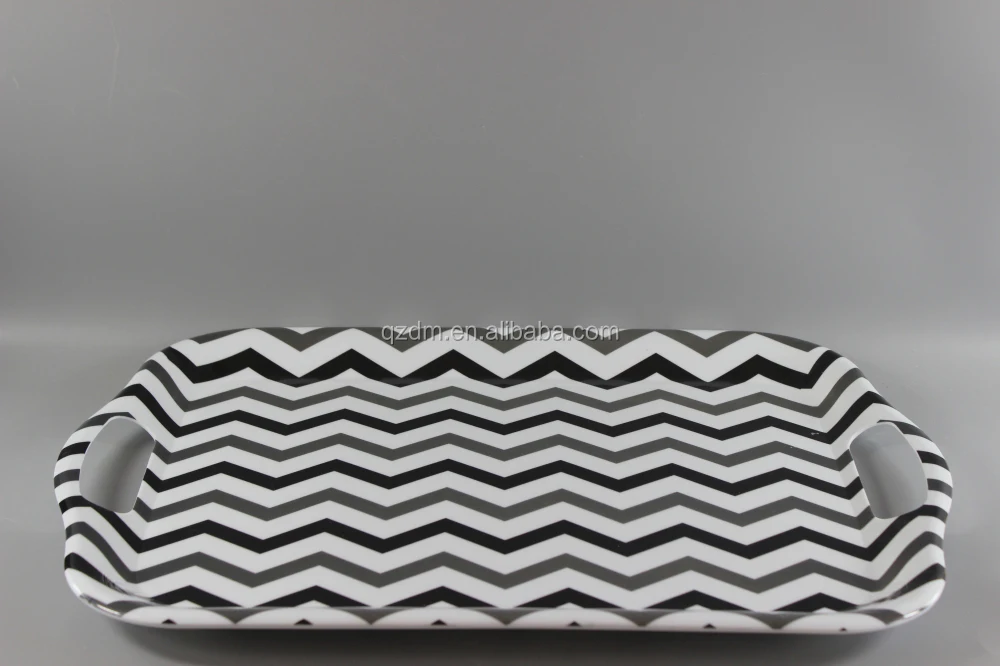 18"Handled Serving Tray/Melamine Plastic Trays With Handles