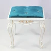 Home use bule velvet european dresser stool antique make-up ottoman