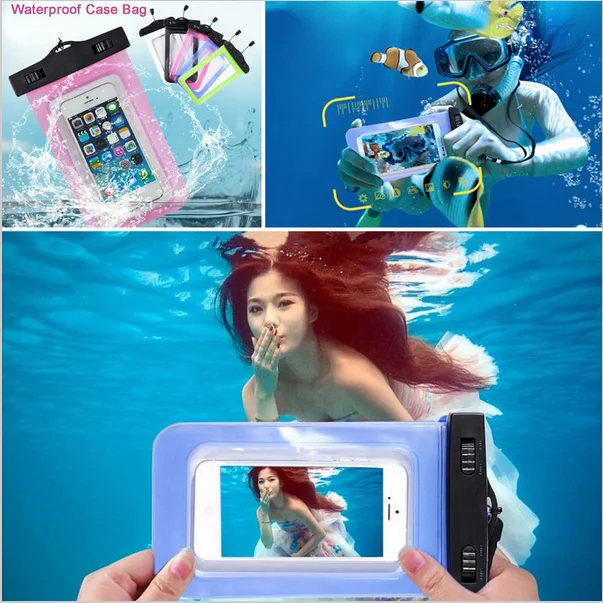Universal Waterproof Mobile Phone Case For phone Clear PVC Sealed Underwater Cell Swimming Pouch Cover custom waterproof bag