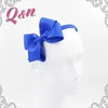 Solid Color Bow Knot Grosgrain Ribbon Covered Hard Hairband Fancy Kids Headband