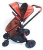 Factory Price High End Egg Shape PU Leather Luxury Baby Stroller 3 In 1 Travel Systems With EN1888 Certification
