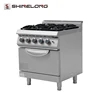 Commercial 900 Series Stainless Steel Gas 4 Burner Range with Oven for Restaurant and Hotel
