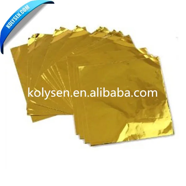 golden composite aluminum foil paper / aluminum foil chocolate wrapping paper