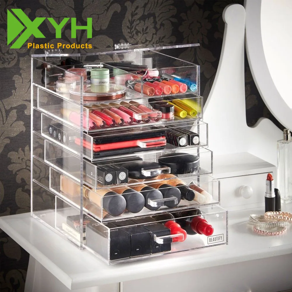 6 Drawer Acrylic Makeup Cosmetic Organizer Acrylic Makeup Cosmetic