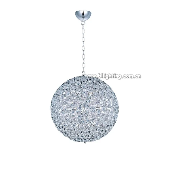 Crystal Hanging Ball Pendant Lighting Round LED Lights Restaurant