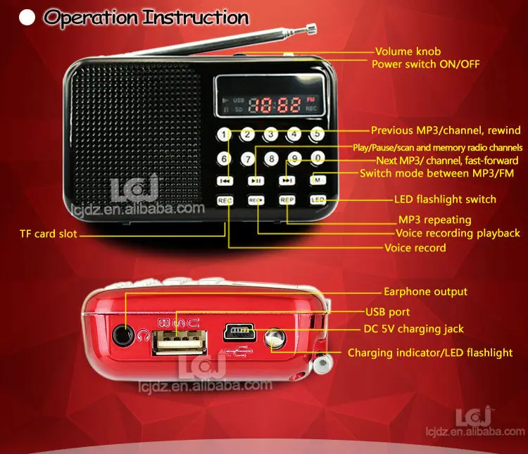 Lcj L065 Smallest Portable Mini Mp3 Player Fm Radio Audio Sound Voice