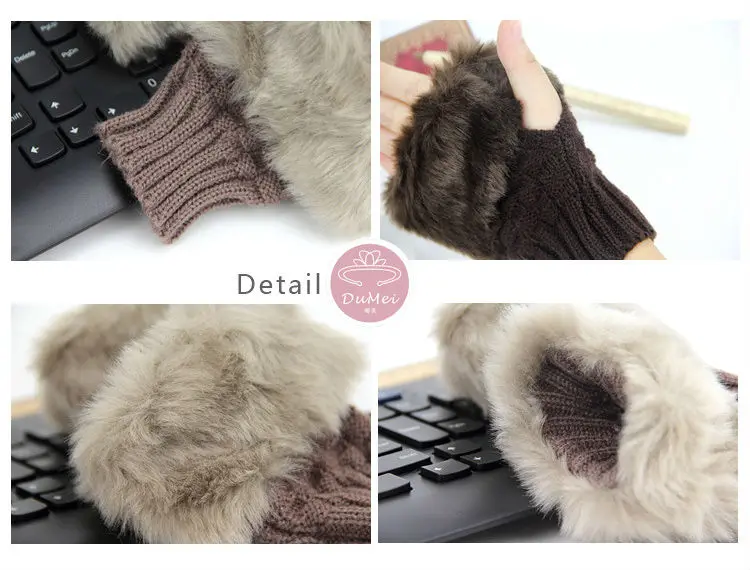 Winter Warm Faux Rabbit Fur Mittens