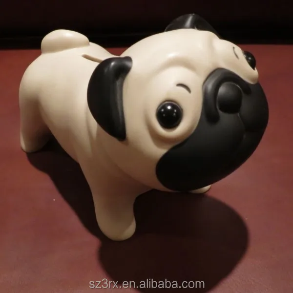 Make Custom Soft Pugs Piggy Bank,Dog Shaped Piggy Bank Pvc Coin Bank