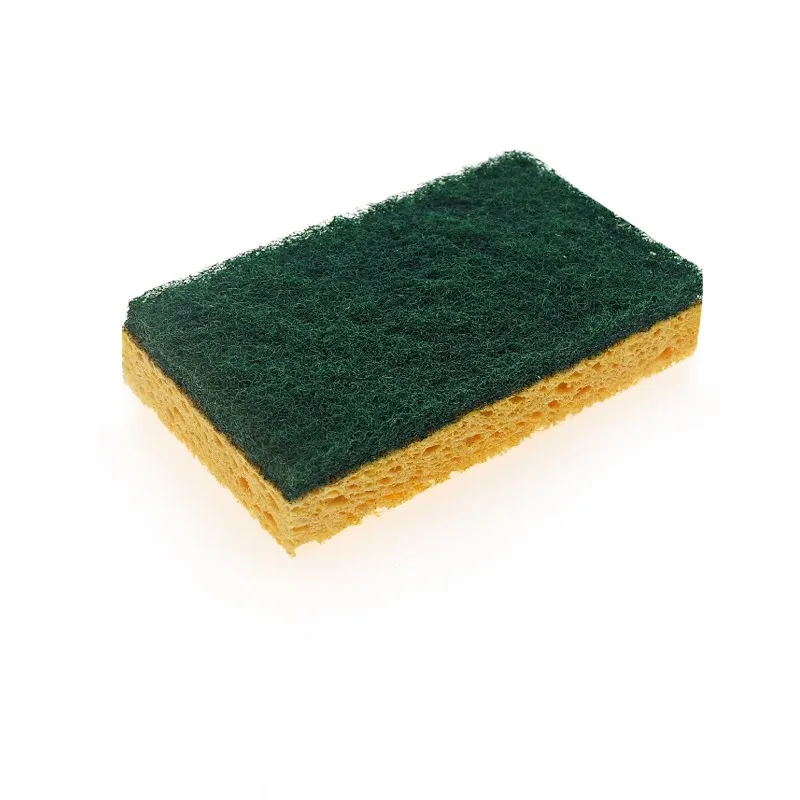 Hd Natural Cellulose Kitchen Clean Sponge With Abrasive Scouring Pad