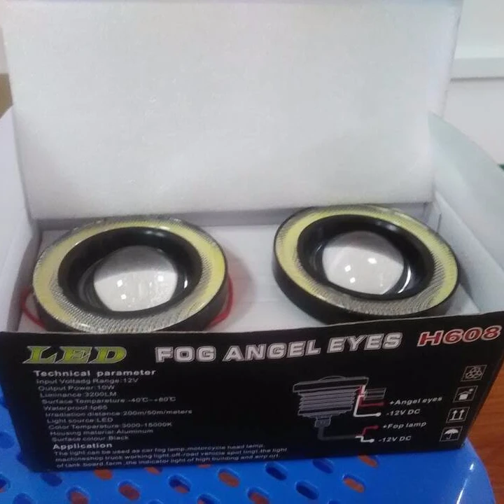 cheap 2.5 inch Projector LED Fog Light COB Angel Eye Rings led car light