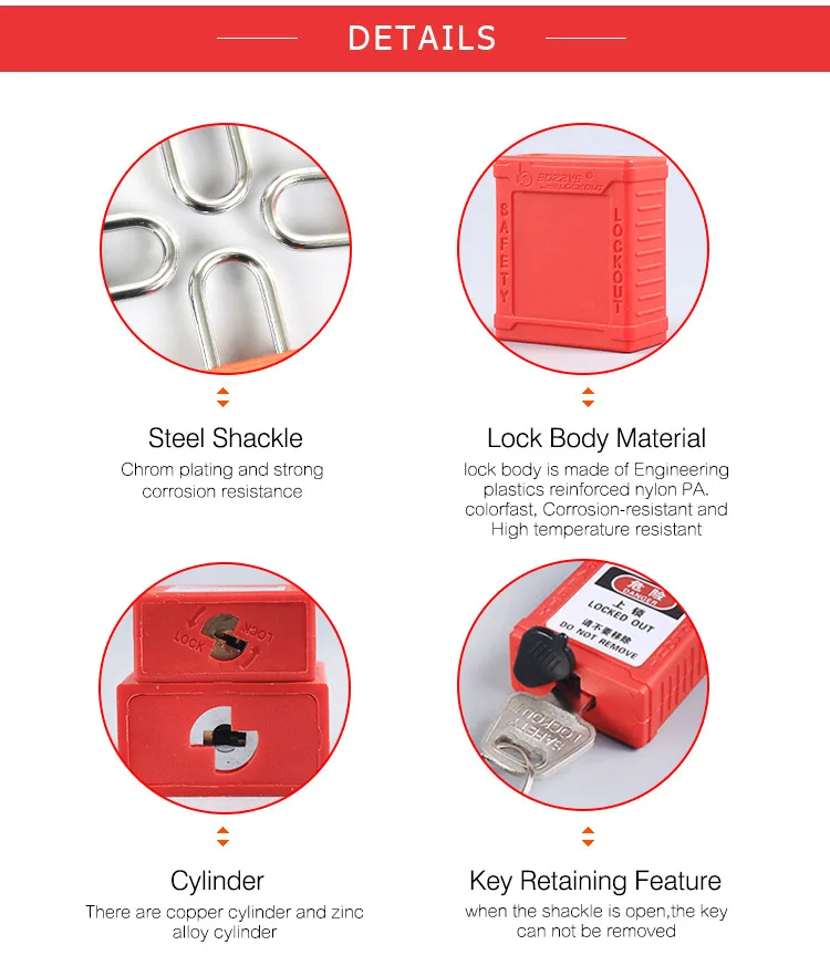 BOSHI Cheap Price Custom All Color Shackle Material Steel A3 38Mm Safety Padlocks