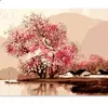 Digital oil painting itself handmade DIY decoration drawing room bedroom sofa background hanging picture lake surface spring