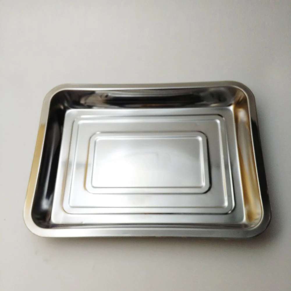 酒店餐饮盘定制 logo 长方形托盘不锈钢餐具托盘