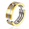 Wholesale fashion stainless steel silver/black/gold multi-color Fold down the ring sterling silver rings
