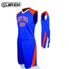 Custom Men Mesh Basketball Sample Design Wholesale Basketball Uniforms Color Blue