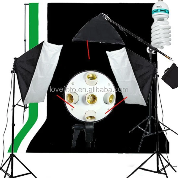 Backdrop Stand Studio Light Kit New 3 Softbox Photography Lighting Muslin Kits Buy 3m X 6m