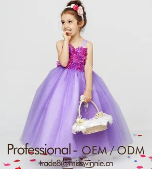 purple party dress girl