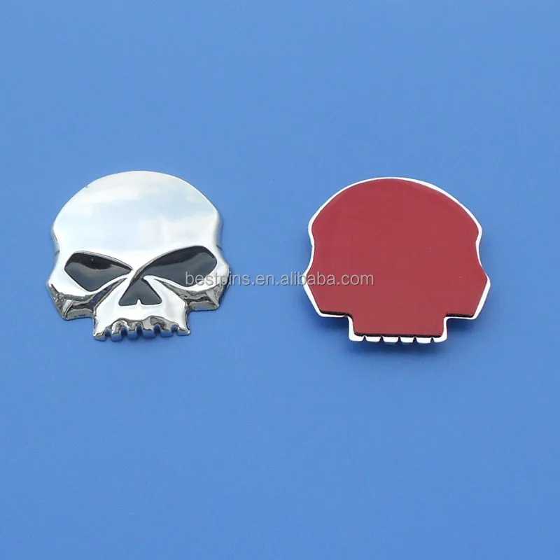 skull bicycle head badge