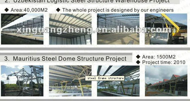 single/long span industrial building steel shed