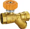 High Quality brass lockable ball valve with y-strainer supplier with long steel handle